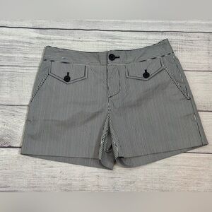 Club Monaco Black White Pinstripe Tailored Shorts Size 0